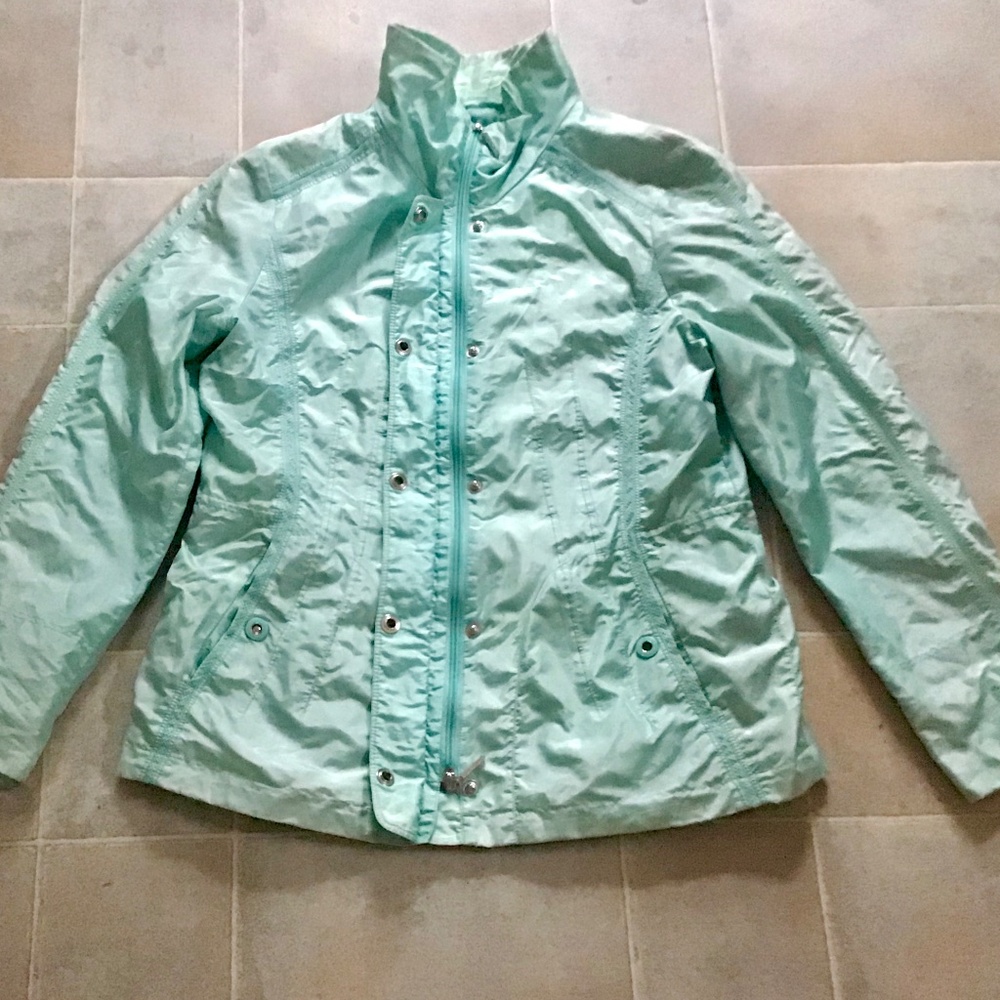 Gerry Weber editions turquoise zip up rain light jacket sizes M/L